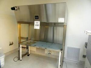 6'FT TERRA UNIVERSAL STAINLESS STEEL LAMINAR FLOW HOOD MODEL: 2001-32, WITH ALLEN-BRADLEY PANELVIEW 300 MICRO, (YELLOW LAB)