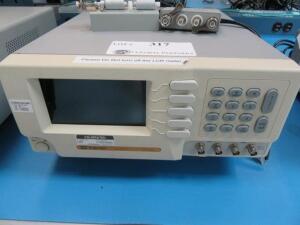 GW INSTEK LCR-819 LCR METER WITH TEST LEADS LCR-08, AND TEST FIXTURE LCR-09, S/N: EE161379