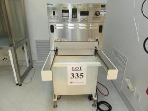 BELCO PACKAGING SYSTEM MEDICAL TRAY SEALER, MODEL: BM EL 2020, S/N: 12059IC, WITH (2) ION 5285 AEROBAR IONIZERS, AND (1) ION CONTROLLER 5024, (YELLOW