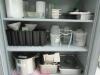 LOT ASST'D LAB GLASSWARE, AND LAB STAINLESS STEEL TANK, AND TRAYS, WITH CABINET, (YELLOW LAB) - 4