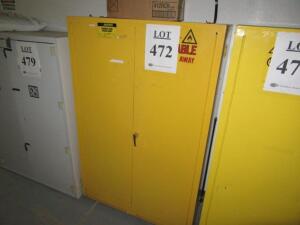 JUSTRITE FLAMMABLE LIQUID STORAGE CABINET 45 GAL. CAPACITY (MACHINE SHOP)