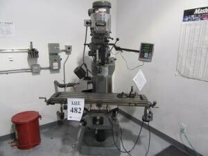 BRIDGEPORT BY HARDINGE MILLING MACHINE W/ NEWALL DIGITAL READOUT PART NO. C8030002 AND COLLETS (MACHINE SHOP)