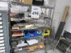 LOT OF ASST'D SCREWS, WASHERS, NUTS, BOLTS W/ CABINET AND (1) WIRE RACK W/ ASST'D METAL (MACHINE SHOP) - 2