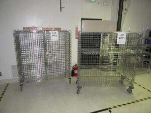 LOT OF (2) WIRE MESH STORAGE CABINETS (MACHINE SHOP)