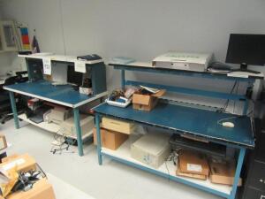 LOT (QTY.4) LAB TABLES, PLUS CABINETS, AND TABLE, (NO CONTENTS), (LAB NEXT TO FRONT OFFICE)