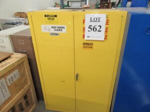 JUSTRITE FLAMMABLE LIQUID STORAGE CABINET 45 GAL. CAPACITY (WAREHOUSE)