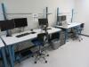 LOT OF (2) BENCH PRO WORK STATION W/ (2) CHAIRS AND MONITORS (LAB NEXT TO BACK EXIT)