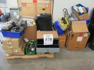 LOT OF ASST'D OVEN TRAYS, TOOL CHEST, AND WIRE CONTAINER (WAREHOUSE)