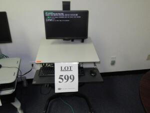 DELL OPTIPLEX 3010 CORE i3, WITH MONITOR AND EGOTRON SIT-STAND MOBILE CART, (NO HARD DRIVE)