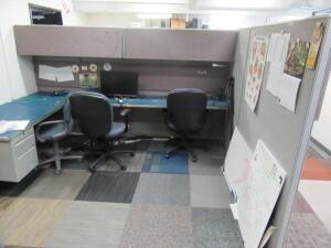 1 PERSON MODULAR WORKSTATION W/ (2) OFFICE CHAIRS (2ND FLOOR)