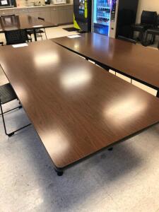 LOT OF 4, BREAKROOM TABLES, 3' X 8'