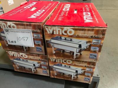 LOT OF 4, WINCO STAINLESS STEEL CHAFING DISH