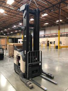 CROWN STAND UP REACH TRUCK, MODEL RR5225-45-300, SERIAL # 1A322486, WITH BATTERY, HOURS 5253, WITH MOTOROLA VC5090, WITH SYMBOL LS3578-ER20005WR (THIS LOT HAS A DELAYED PICK UP UNTIL 7-28-20)