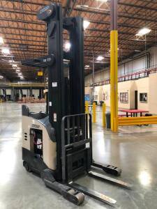 CROWN STAND UP REACH TRUCK, MODEL RR5225-45-300, SERIAL # 1A322484, WITH BATTERY, HOURS 6210, WITH MOTOROLA VC5090, WITH SYMBOL LS3578-ER20005WR (THIS LOT HAS A DELAYED PICK UP UNTIL 7-28-20)