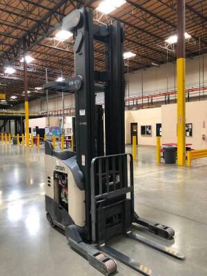 CROWN STAND UP REACH TRUCK, MODEL RR5225-45-300, SERIAL # 1A322479, WITH BATTERY, HOURS 6688, WITH MOTOROLA VC5090, WITH SYMBOL LS3578-ER20005WR (THIS LOT HAS A DELAYED PICK UP UNTIL 7-28-20)