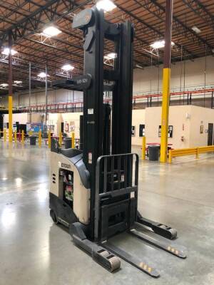 CROWN STAND UP REACH TRUCK, MODEL RR5225-45-300, SERIAL # 1A322480, WITH BATTERY, HOURS 5964, WITH MOTOROLA VC5090, WITH SYMBOL LS3578-ER20005WR (THIS LOT HAS A DELAYED PICK UP UNTIL 7-28-20)