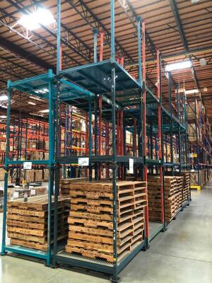 LOT, STACK RACK, EACH SECTION APPROXIMATELY 4' X 5' X 70", 36 SECTIONS