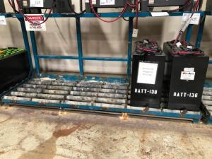 BHS BATTERY RACK, MODEL BS-18-6-SL, 6 ROLLER, (RACK ONLY, BATTERIES NOT INCLUDED)