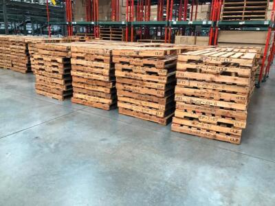 LOT, 400 PALLETS, 40" X 48", WOODEN