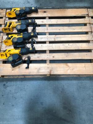 LOT, (4) DEWALT CORDLESS 18V RECIPROCATING SAWS.