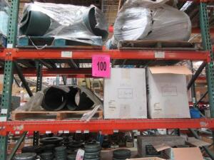Assorted Steel Elbows, Pipe Caps, Reducer Tees Sizes: 2 1/2''-12'' (5 shelves)