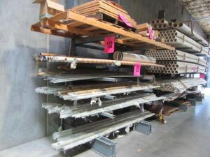 Cantilever Rack, One Sided, Two Sections, 6 shelves Size: 5'5''x14' (Rack Only) DELAYED PICKUP ON 8/11/2020