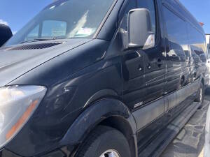 2014 Mercedes-Benz Sprinter 2500 Limo, Mileage: 65,216, Exterior: Black, Interior: Black Leather, Bench Style Limo Seats, Wood Floor, Seats Lifted Up, Driver Partition, 2 Monitors, Bar, VIN: WD3PE8CC1E5851992, Location: Oahu, HI