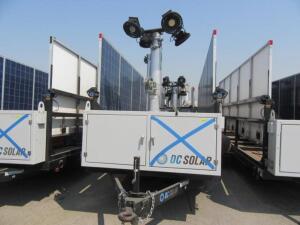 2014 SCT 20 Hybrid Light Tower - Mobile Solar Generator From DC Solar (1 FLAT TIRE) Consists of: Generator 2 SMA Converters Midnight Classic controlle