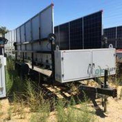 2015 SCT 20 Hybrid Mobile Solar Generator From DC Solar (NO Generator, NO FUEL TANK, MISSING TRAILER HITCH) Consists of: (NO Generator) 2 SMA Converte