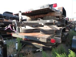 (4) 2013 CARSON 6' X 17' HEAVY DUTY CAR HAULER WITH STEEL BED from DC SOLAR ( MISSING 2 TIRES) VIN: 4HXSC1620DC165758, 4HXSC1623DC165754, 4HXSC1629DC1