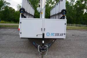 SCT 20 Hybrid Light Tower Mobile Solar Generator - Mobile Solar Generator From DC Solar Consists of: Generator 2 SMA Converters Midnight Classic controller 2 x 48v Batteries & 2 LED Light Towers & Fuel Tank 10 Solar Panels VIN:4HXSC1720EC171432 Trailer Ye