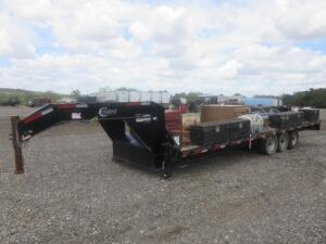 2014 Road Clipper Gooseneck Trailer ; VIN: 46UFU2638E1155254; approx. 26'ft long x 8'ft wide, GVWR/PNBV: 9525 KG(21000 LB), with (2) metal storage che