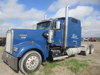 2009 Kenworth Model W-900 Tandem Axle Tractor ; VIN: 1XKWD49X29J239759; with sleeper, broken key in ignition, engine missing parts, missing interior,