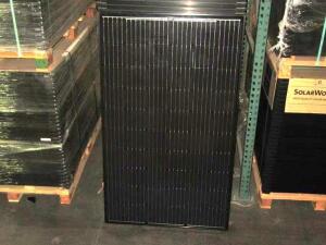 LOT QTY 19 PANELS, SOLARWORLD SW PL 285 MONO BK SOLAR PANELS 285 WATTS 60 CELL (NEW)