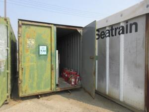 16FT SHIPPING CONTAINER WITH CONTENTS CABINETS AND FIRE EXTINGUISHERS