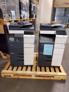 Lot of 2 Konica Minolta bizhub 454E black & white copiers
