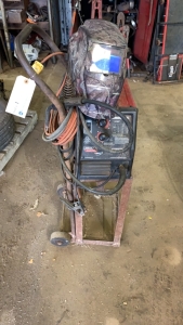 LINCOLN ELECTRIC WELD PAK 100 HD W/ TORCH, WELDING MASK AND CART