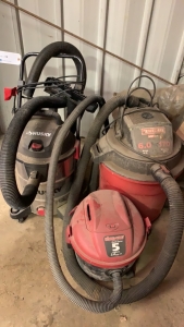 LOT OF (3) ASST VACUUMS (1) HUSKY, (1) CRAFTSMAN AND (1) 