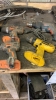LOT OF ASST POWER TOOLS, HAND TOOLS AND WOOD TABLE W/ VISE AND GRINDER - 3