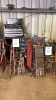 LOT OF ASST TOOL BOX AND METAL CART W/ ASST HAND TOOLS AND CREEPERS