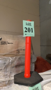 Lot Ring-Top Delineator Tubes with Rubber Base, (3 pallets) (on top of container) (Location: 879 F Street, suite 110, West Sacramento, CA 95605)