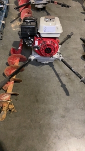 Ground Hog Two-Man Earth Auger with Honda GX 200 Gas Engine and Auger Bit (Location: 879 F Street, suite 110, West Sacramento, CA 95605)