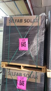 LOT QTY 26 PANELS, SILFAB SOLAR SIL-320NL, SOLAR PANELS 320 WATTS 60 CELL (NEW)
(LOCATED AT 4530 N WALNUT RD. NORTH LAS VEGAS NV 89081)