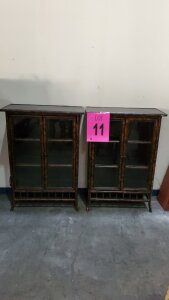 LOT OF 2 , 44X31 INCH GLASS DOORS CABINETS