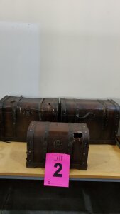 LOT OF 2 VINTAGE WOOD CHEST/TRUNK