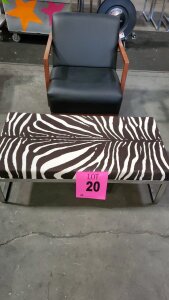 2 PCS SET MICHAEL KORS ZEBRA BENCH AND ACCENT CHAIR