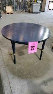 54 INCH ROUND WOOD BAR DISPLAY TABLE