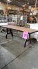 90X36 INCH STEEL FRAME WOOD TOP TABLE