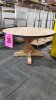54 INCH ROUND ALL WOOD TABLE WITH METAL RING