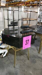 30 INCH BLACK AND GOLD JEWELRY DISPLAY TABLE